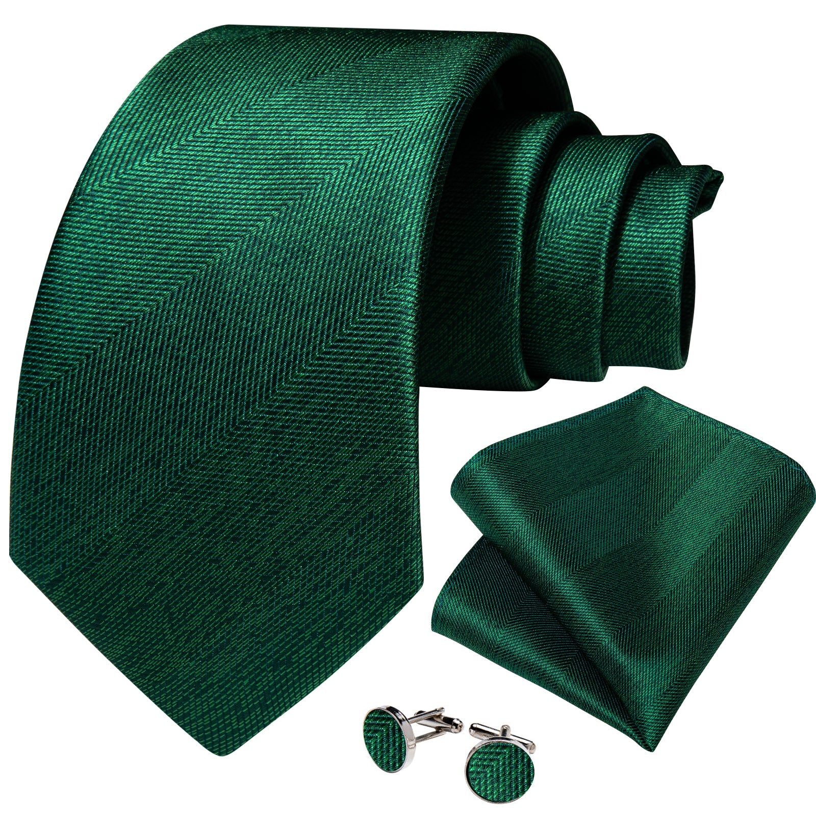 GentCrest Red Solid Tie Hanky Cufflinks Set - Image 2