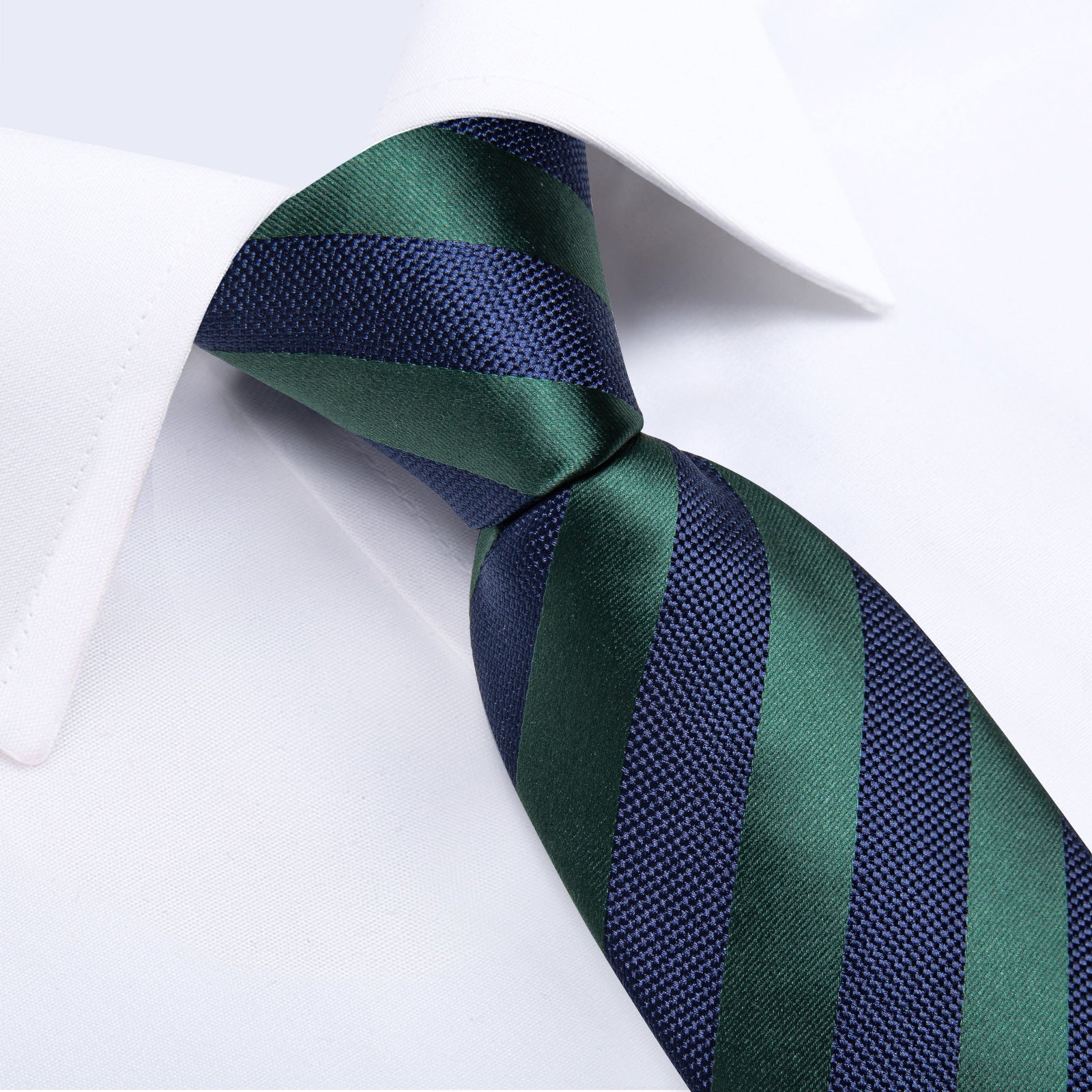 GentCrest Blue Striped Tie Hanky Cufflinks Set - Image 3