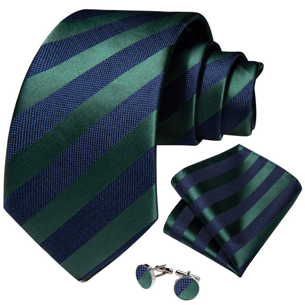 GentCrest Blue Striped Tie with Lapel Pin - Image 3