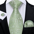 GentCrest Green Paisley Tie Hanky Cufflinks Set - Image 1