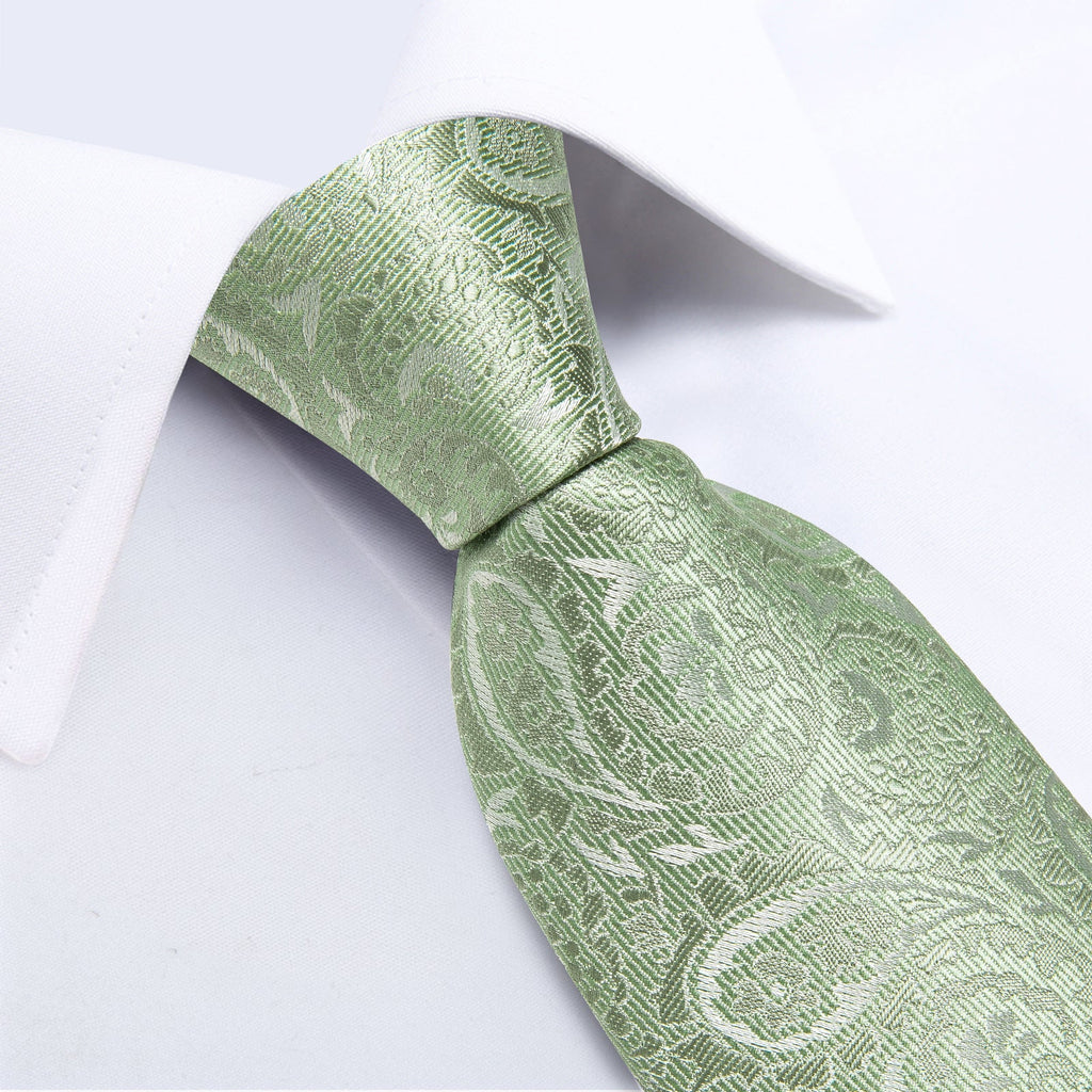 GentCrest Green Paisley Tie Hanky Cufflinks Set - Image 6