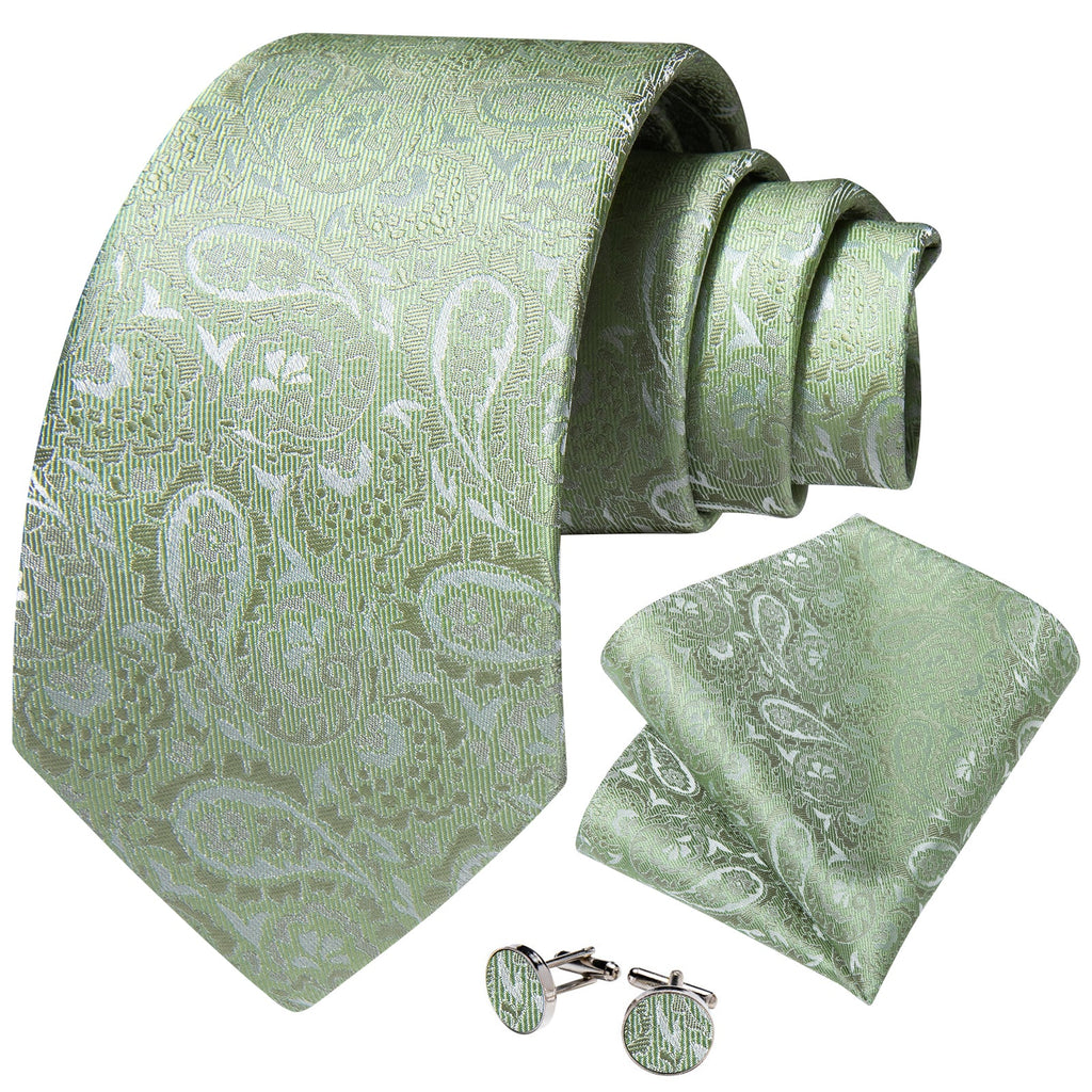 GentCrest Green Paisley Tie Hanky Cufflinks Set - Image 4