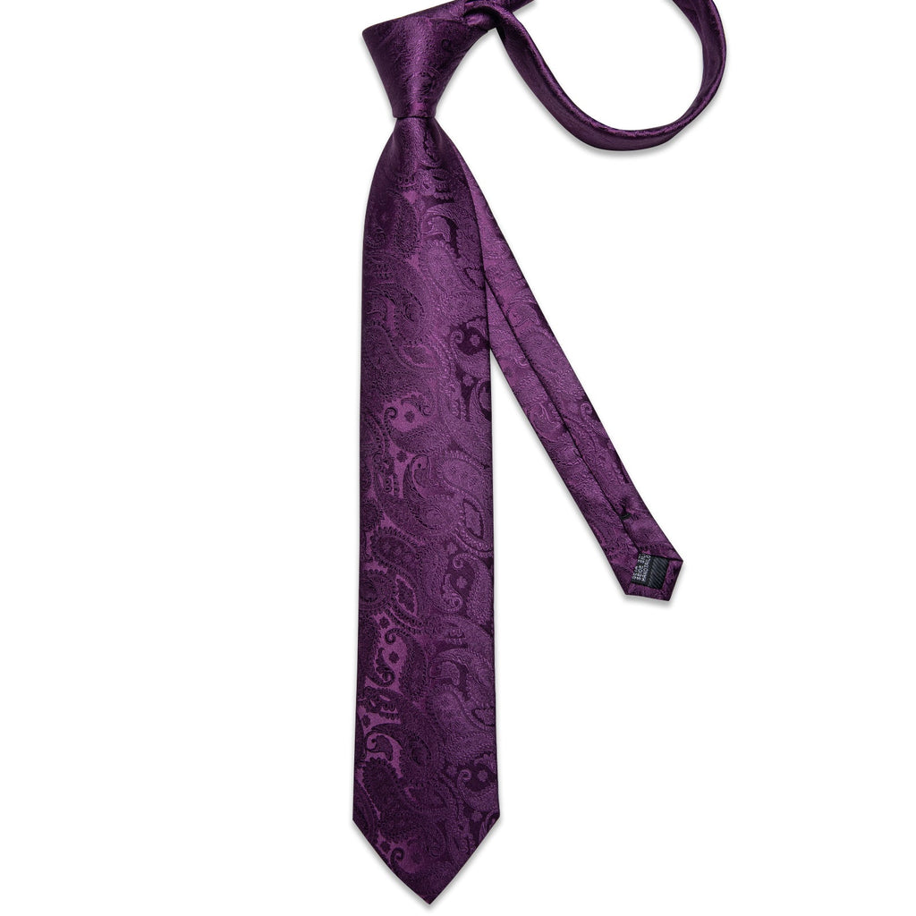 GentCrest Purple Paisley Tie Hanky Cufflinks Set - Image 3