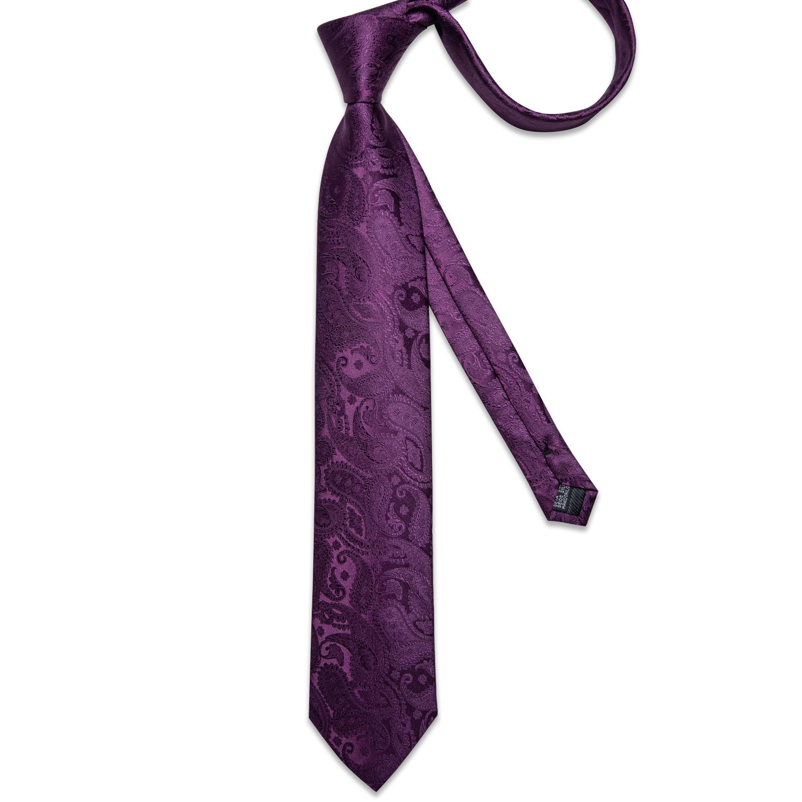 GentCrest Purple Paisley Tie Hanky Cufflinks Set - Image 3