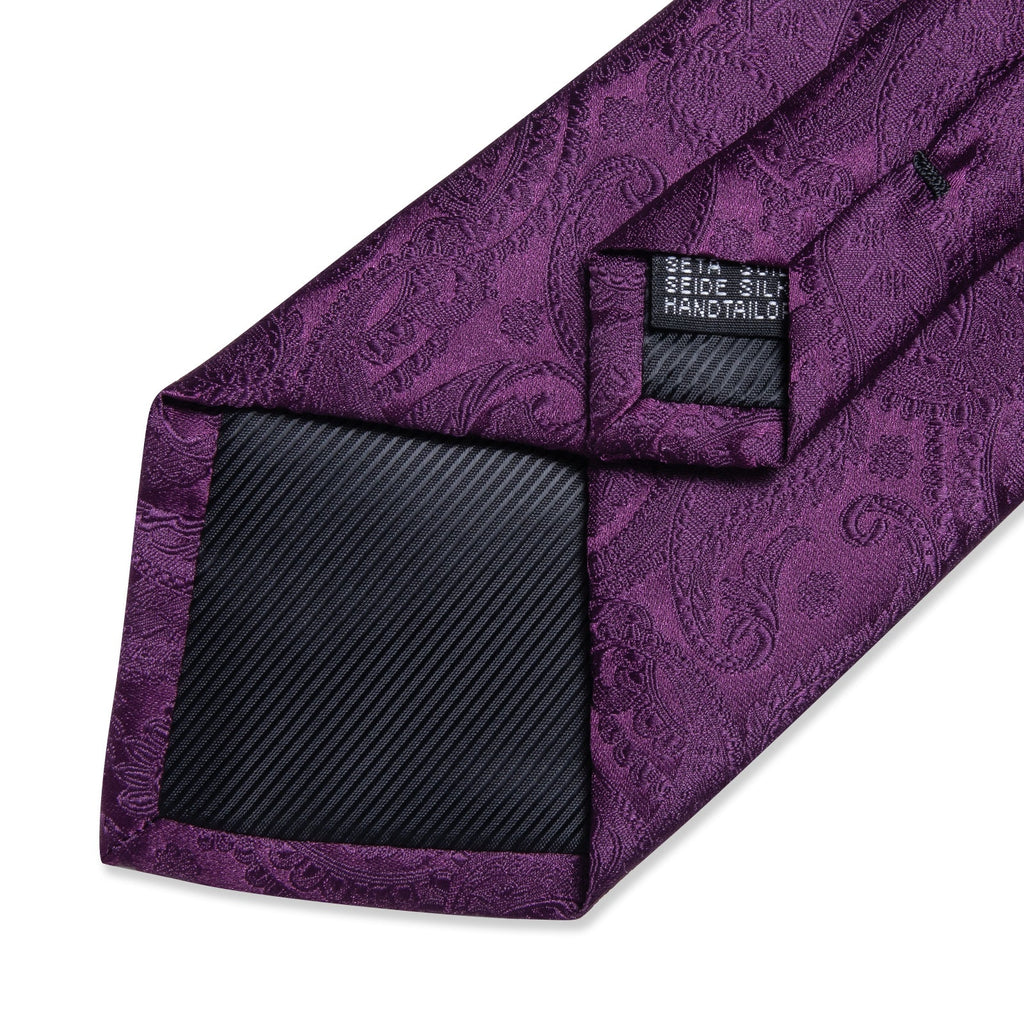 GentCrest Purple Paisley Tie Hanky Cufflinks Set - Image 4