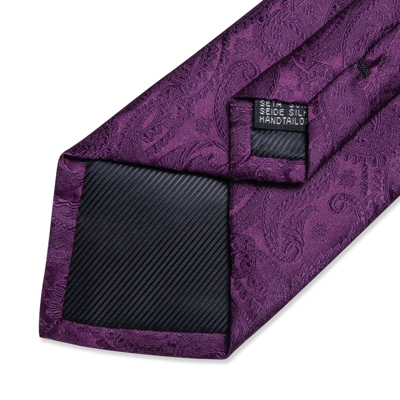 GentCrest Purple Paisley Tie Hanky Cufflinks Set - Image 4