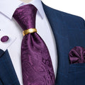 GentCrest Purple Paisley Tie with Rings - Image 1