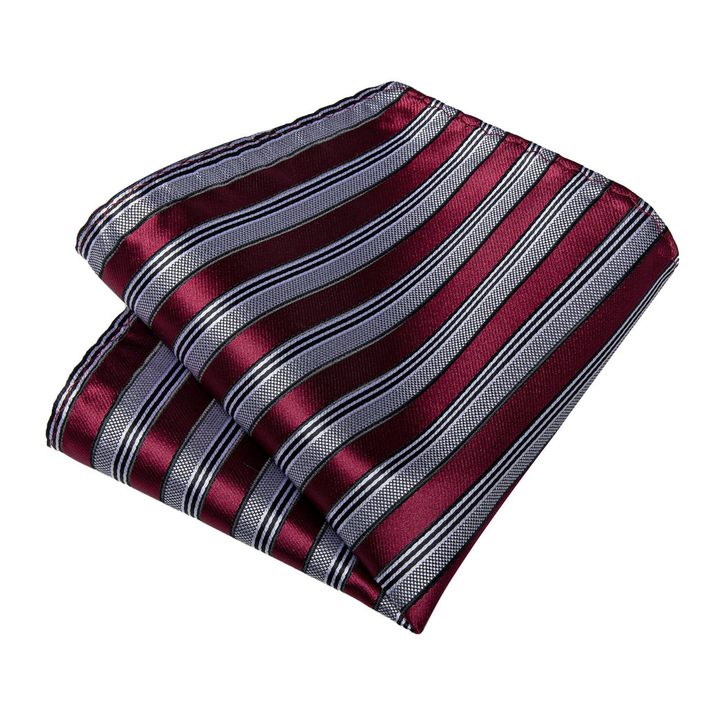 GentCrest Grey Striped Tie Hanky Cufflinks Set - Image 7