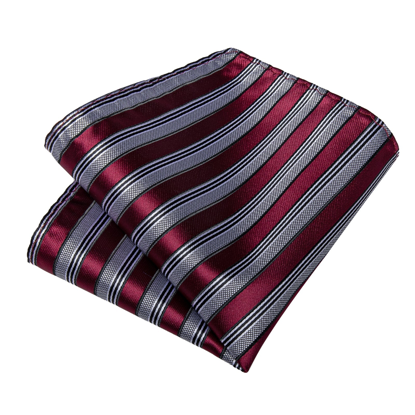 GentCrest Grey Striped Tie Hanky Cufflinks Set - Image 7