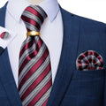 GentCrest Red Striped Tie with Rings - Image 1