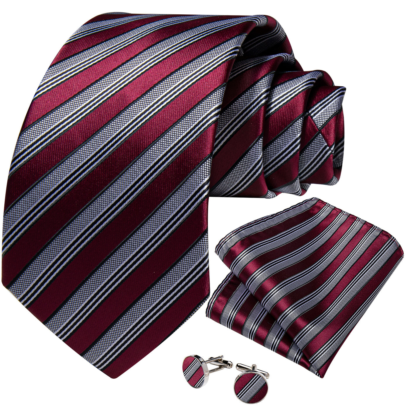 GentCrest Black Striped Tie Sets - Image 3