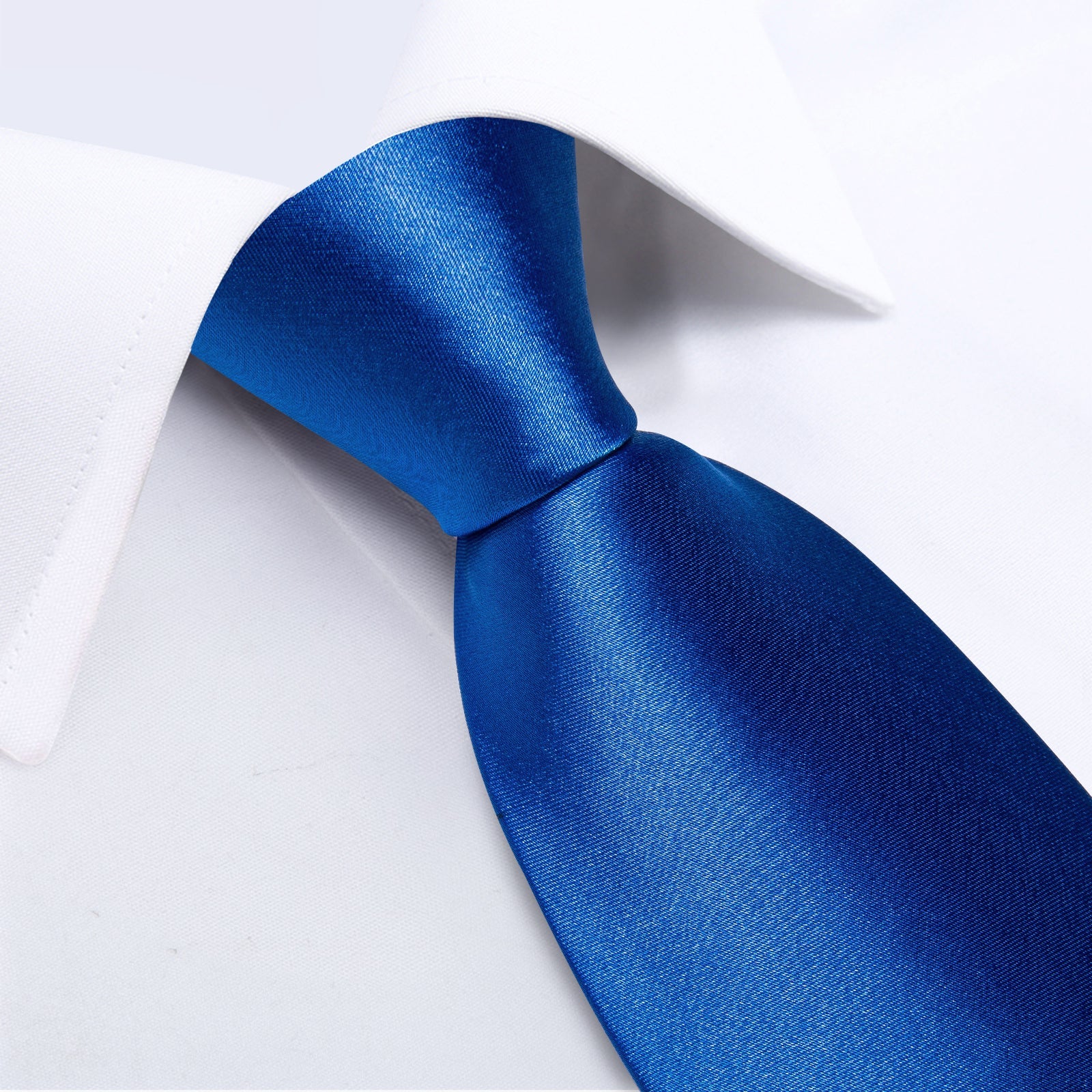 GentCrest Blue Solid Tie Hanky Cufflinks Set - Image 3