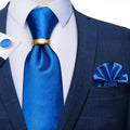GentCrest Blue Solid Tie with Rings - Image 1