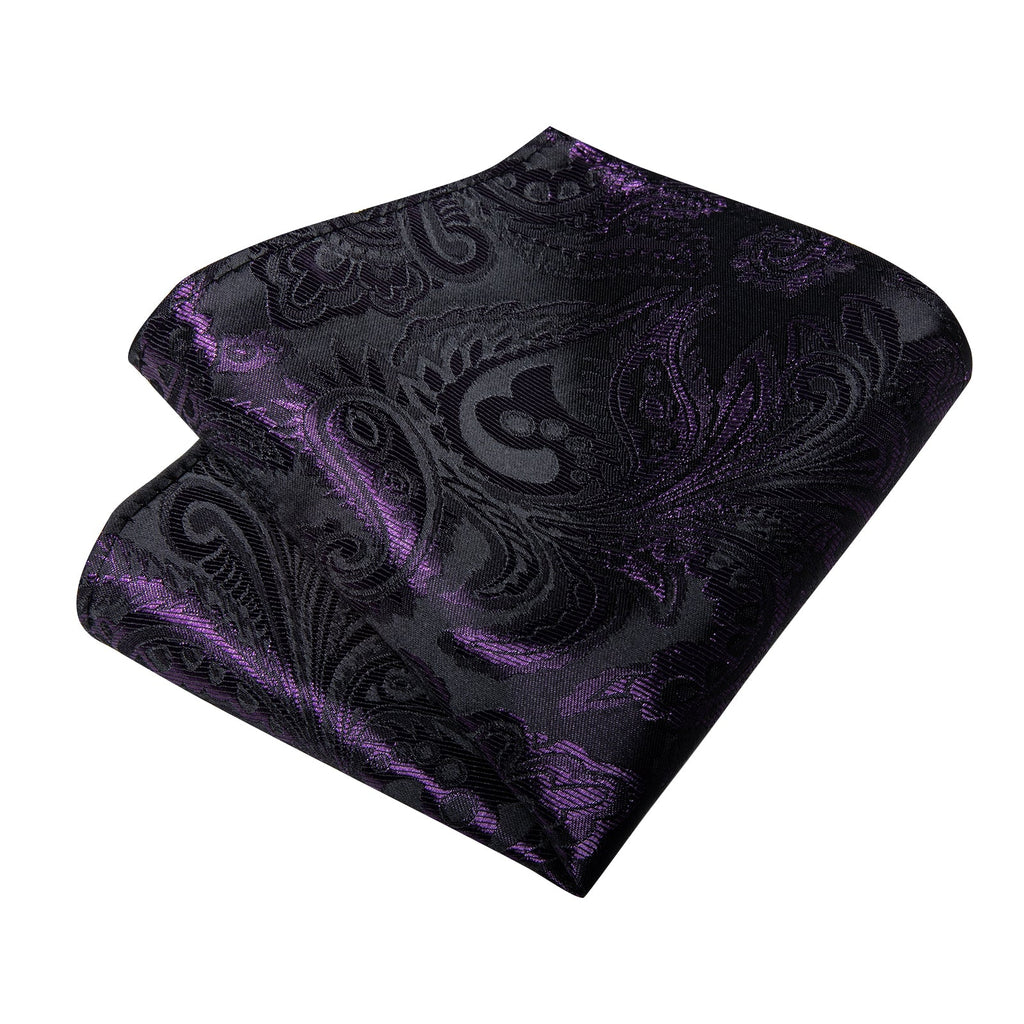 GentCrest Purple Paisley Tie Hanky Cufflinks Set - Image 7