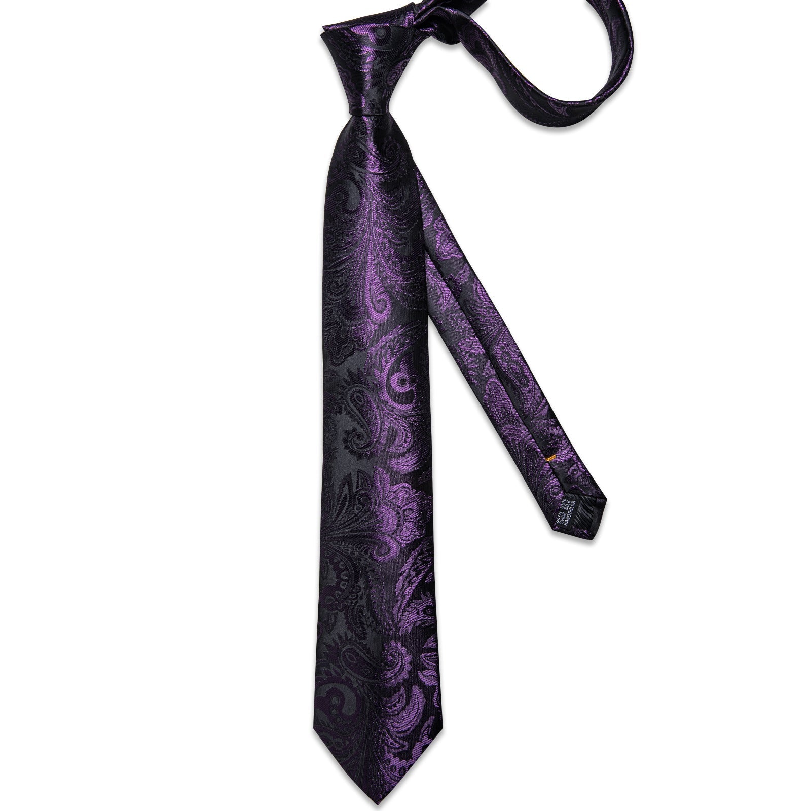 GentCrest Purple Paisley Tie Hanky Cufflinks Set - Image 4