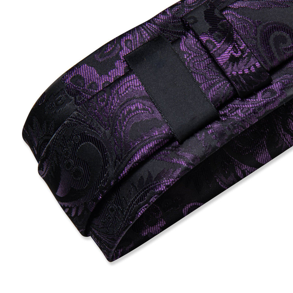 GentCrest Purple Paisley Tie Hanky Cufflinks Set - Image 6