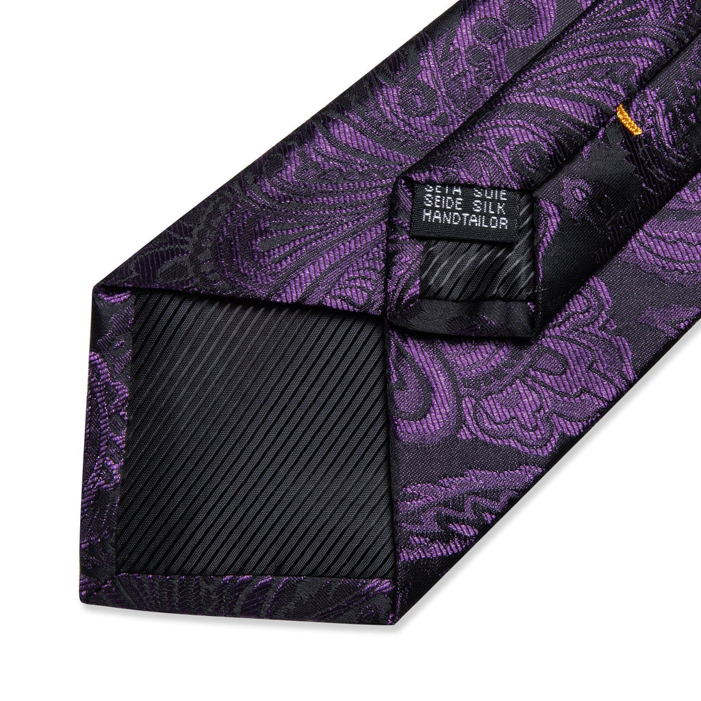 GentCrest Purple Paisley Tie Hanky Cufflinks Set - Image 4
