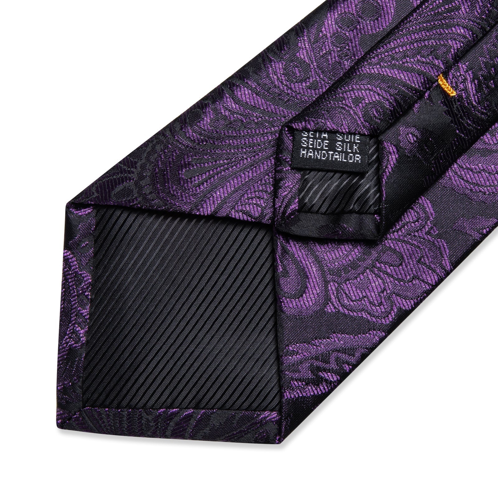 GentCrest Purple Paisley Tie Hanky Cufflinks Set - Image 5
