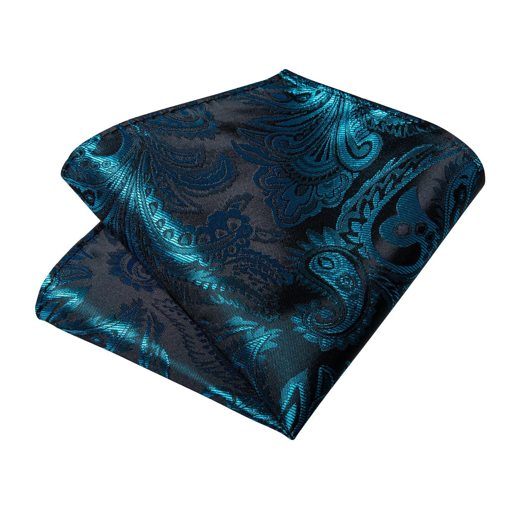 GentCrest Blue Paisley Tie With Clips - Image 7