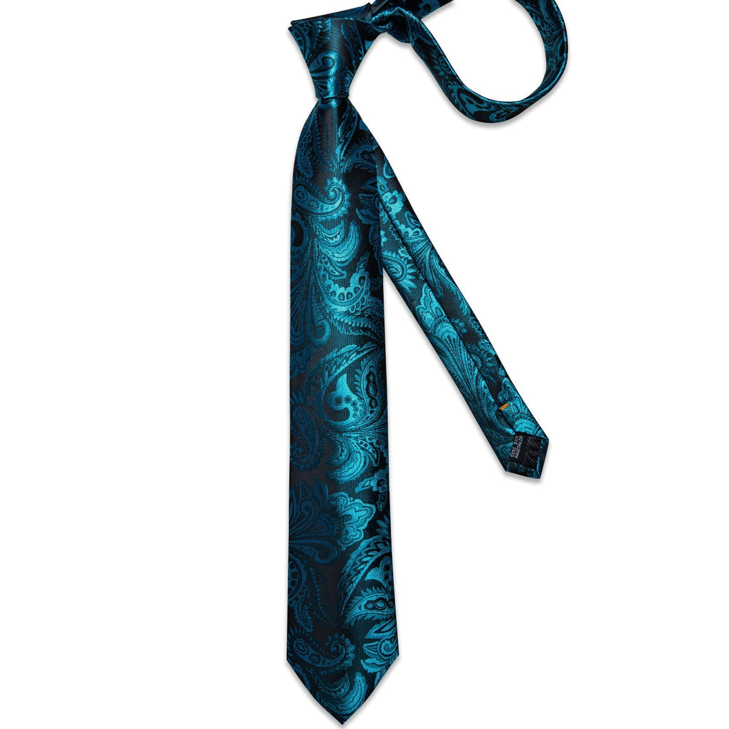 GentCrest Blue Paisley Tie Hanky Cufflinks Set - Image 3