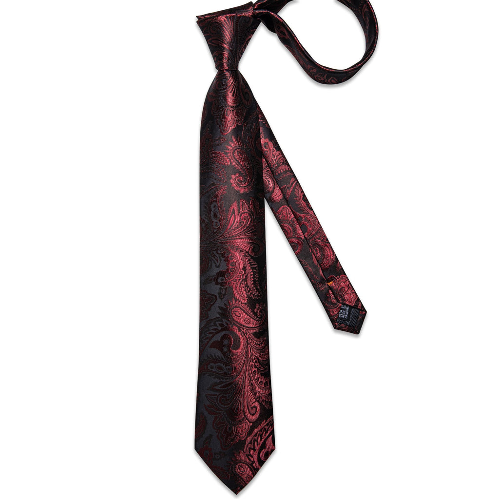 GentCrest Black Paisley Tie Hanky Cufflinks Set - Image 4