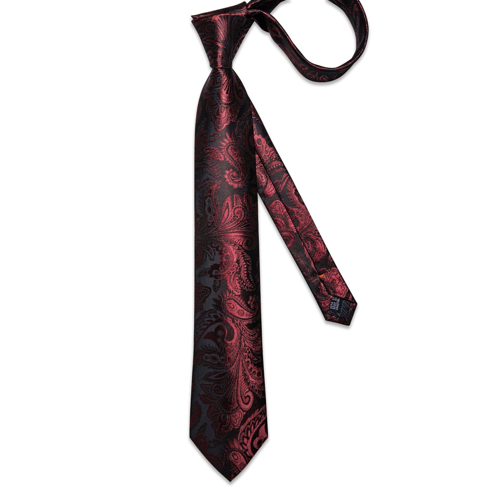 GentCrest Black Paisley Tie Hanky Cufflinks Set - Image 4