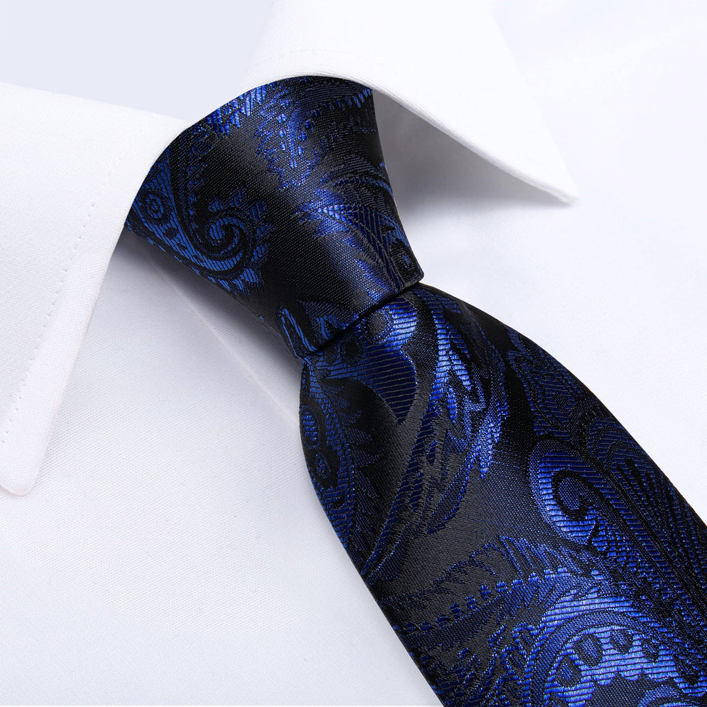 GentCrest Black Paisley Tie Hanky Cufflinks Set - Image 5