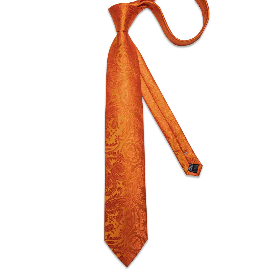 GentCrest Orange Paisley Tie with Rings - Image 7