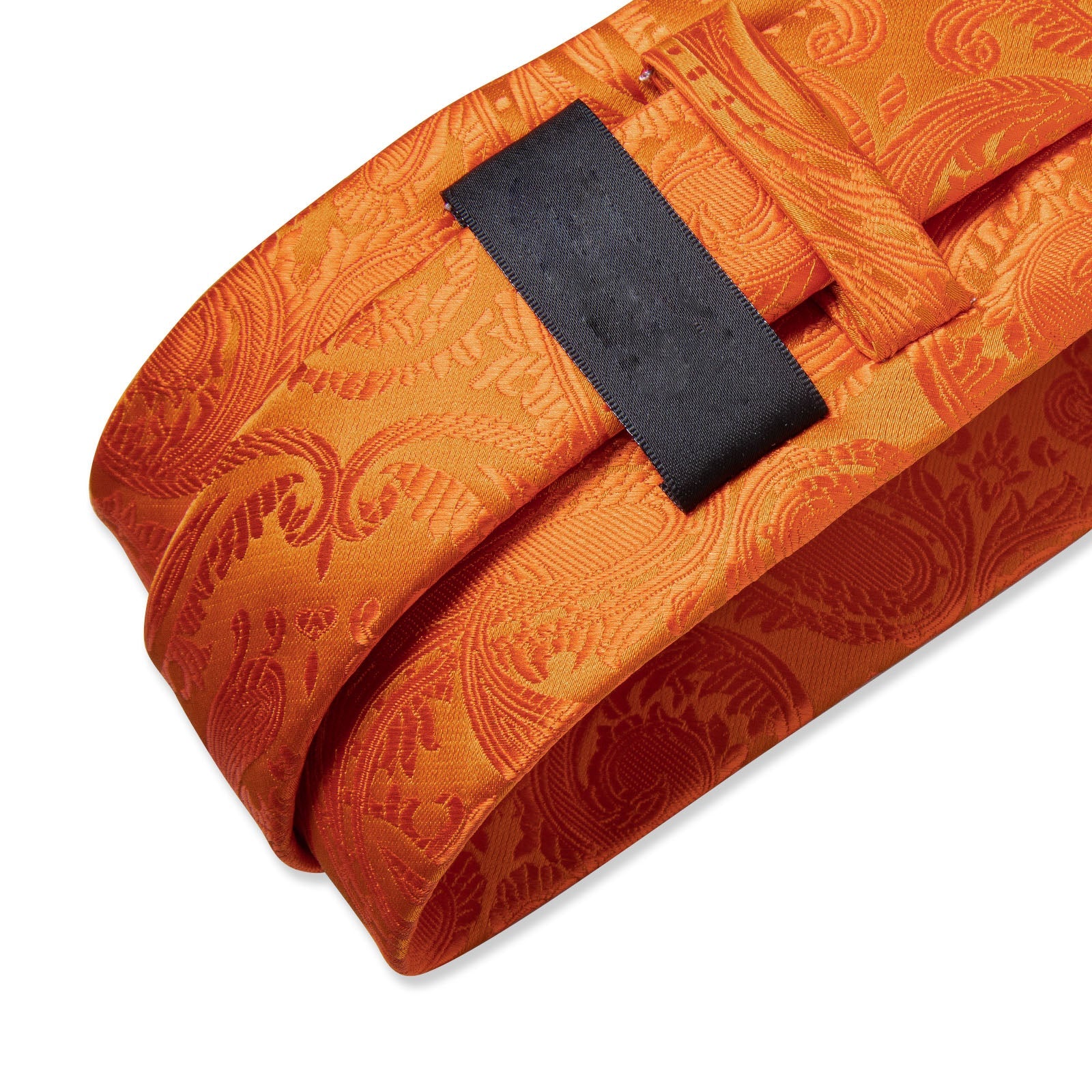 GentCrest Orange Paisley Tie with Rings - Image 10