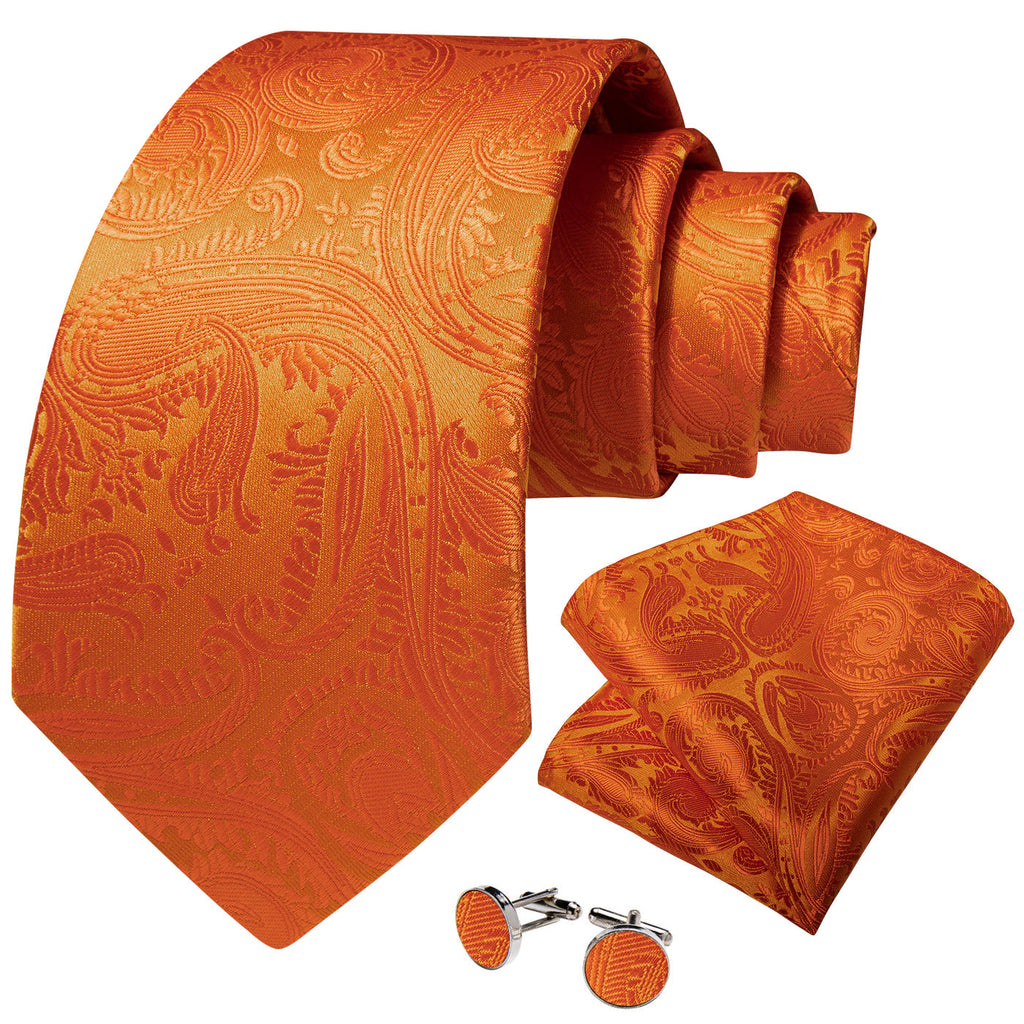 GentCrest Orange Paisley Tie Sets - Image 3