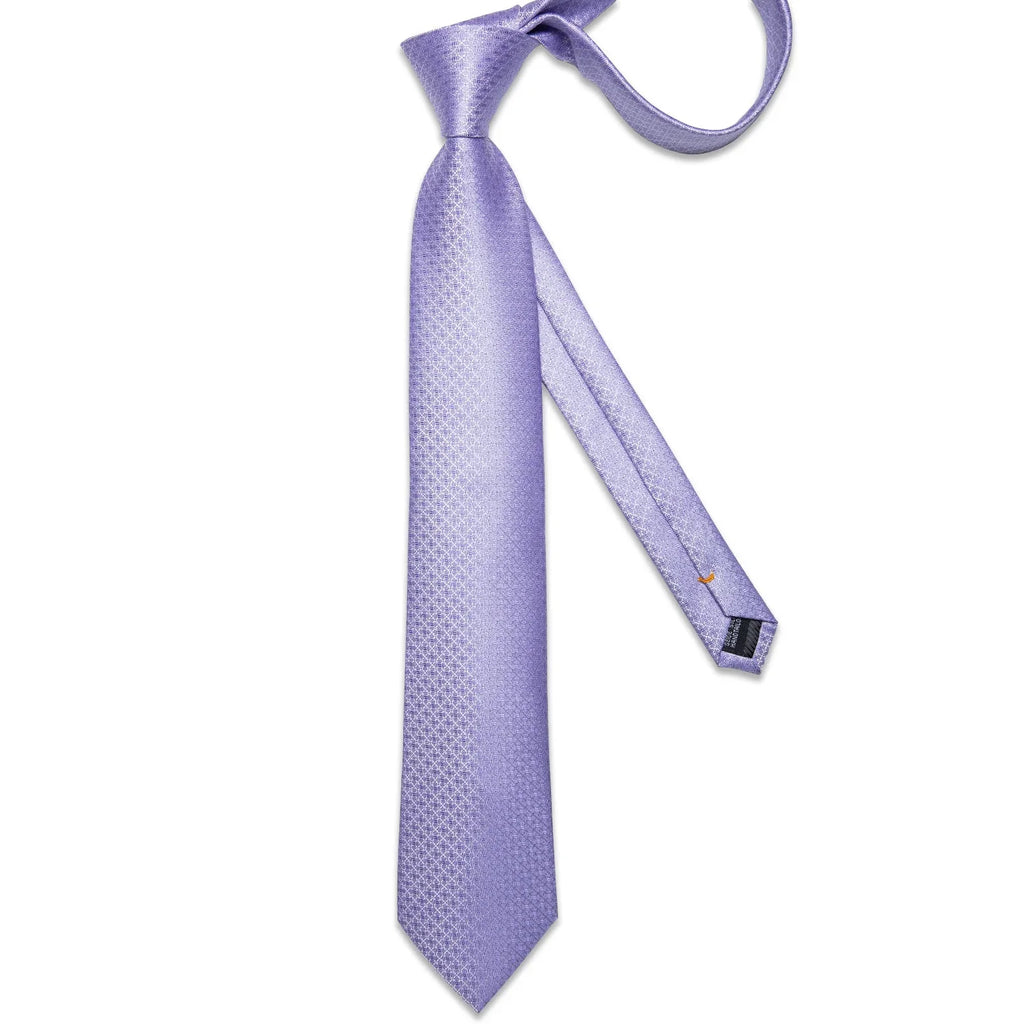 Lavender Plaid Silk Tie Set - GentCrest - View 4