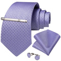 GentCrest Purple Plaid Tie Hanky Cufflinks Set - Image 1