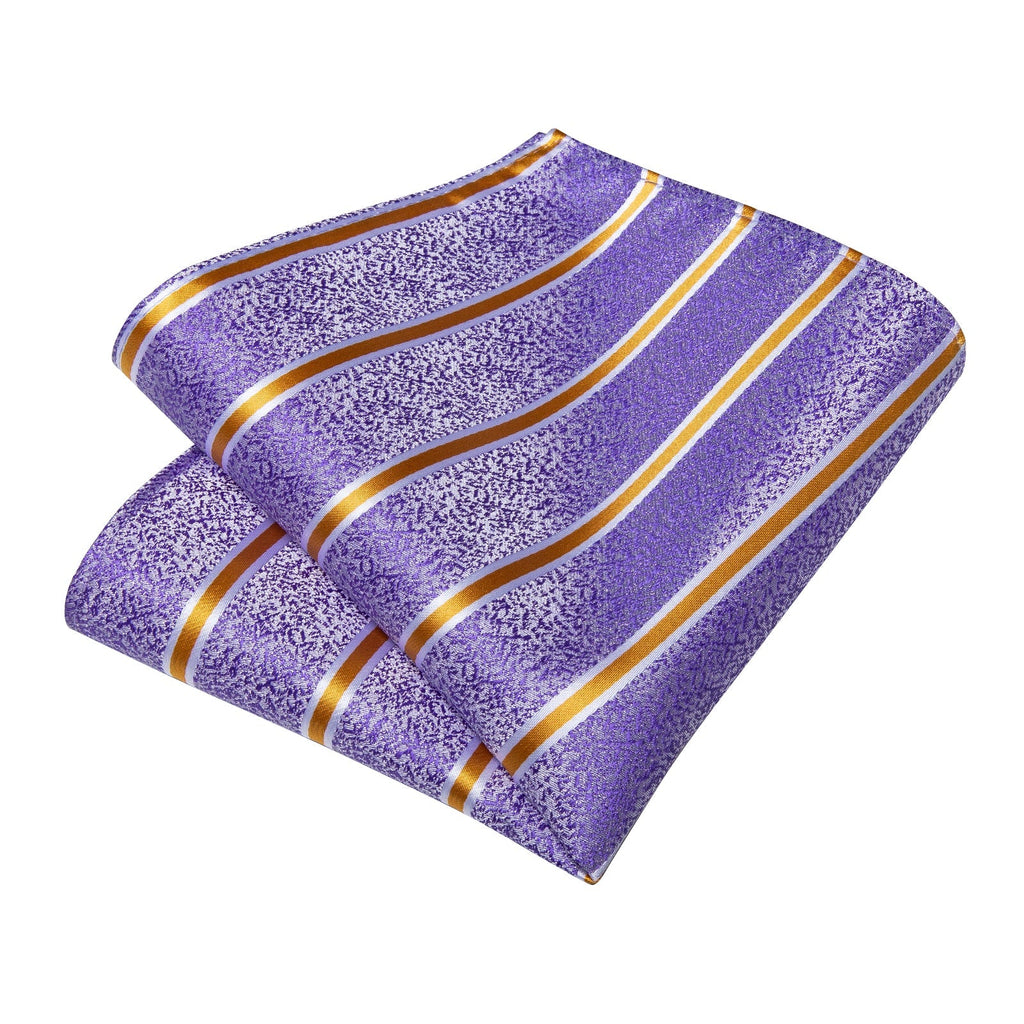 GentCrest Purple Striped Tie with Lapel Pin - Image 6