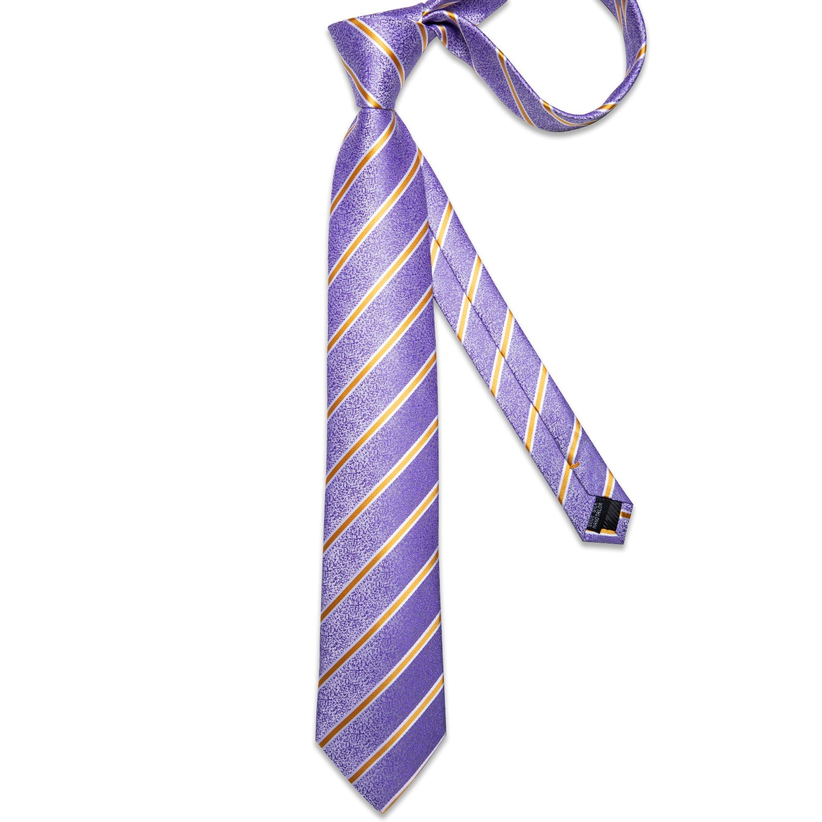 GentCrest Purple Striped Tie With Clips - Image 4
