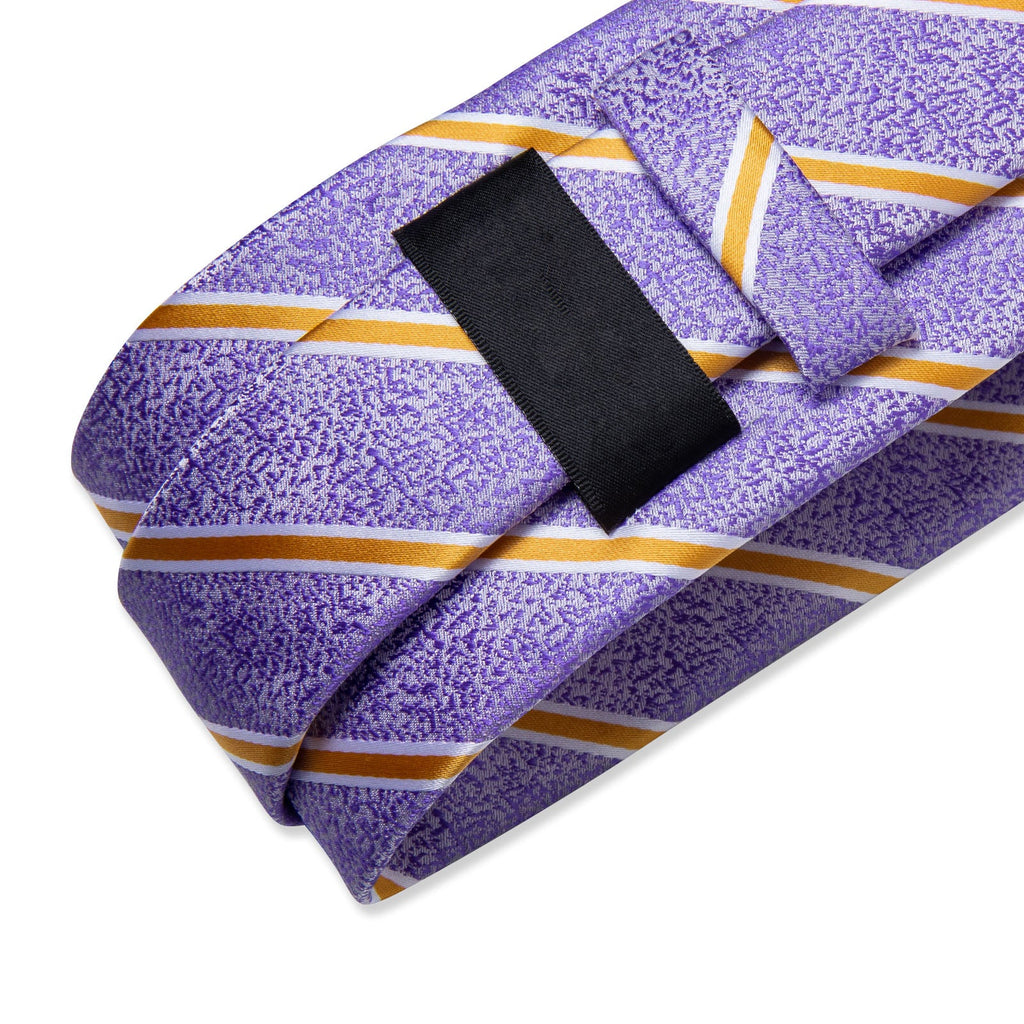 GentCrest Purple Striped Tie Hanky Cufflinks Set - Image 6