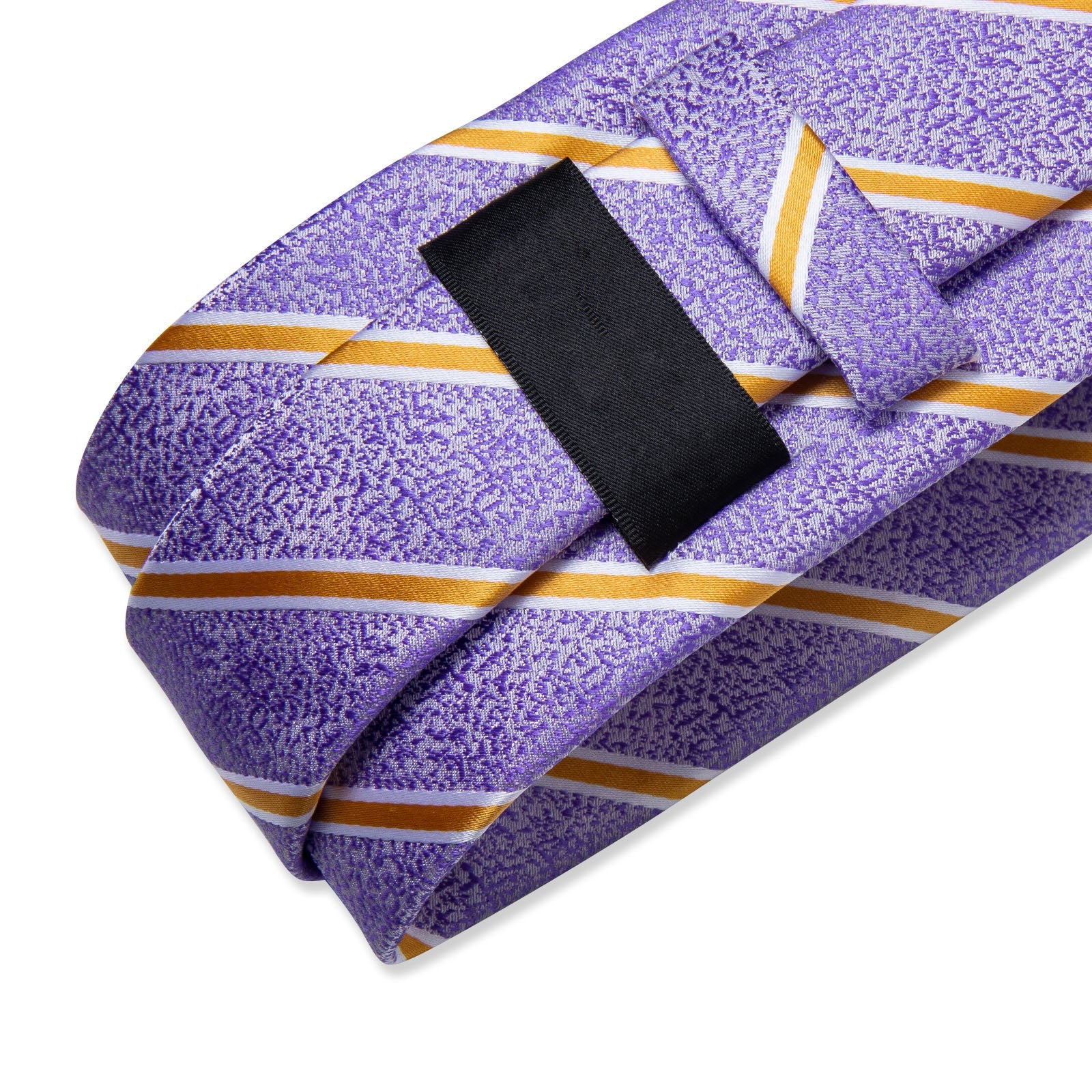 GentCrest Purple Striped Tie with Lapel Pin - Image 7