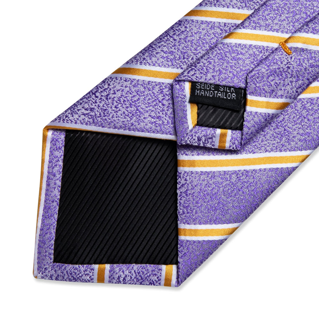 GentCrest Purple Striped Tie with Lapel Pin - Image 8
