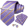 GentCrest Purple Striped Tie With Clips - Image 1