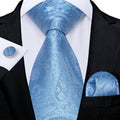 GentCrest Blue Paisley Tie Hanky Cufflinks Set - Image 1