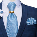 GentCrest Blue Paisley Tie with Rings - Image 1