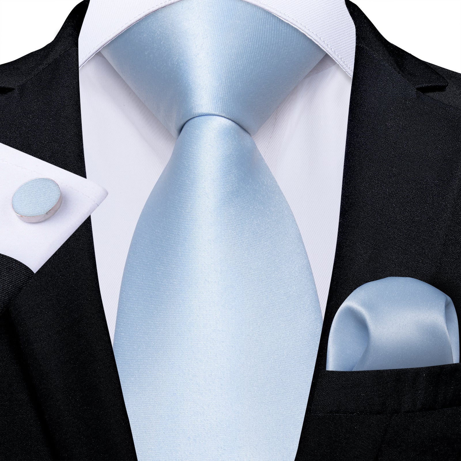 Baby Blue Silk Tie Set - GentCrest