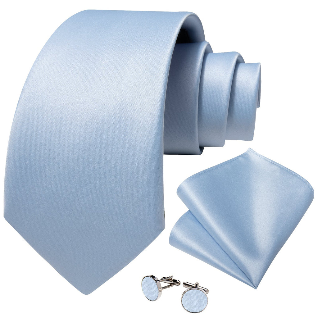 Baby Blue Silk Tie Set - GentCrest - View 3