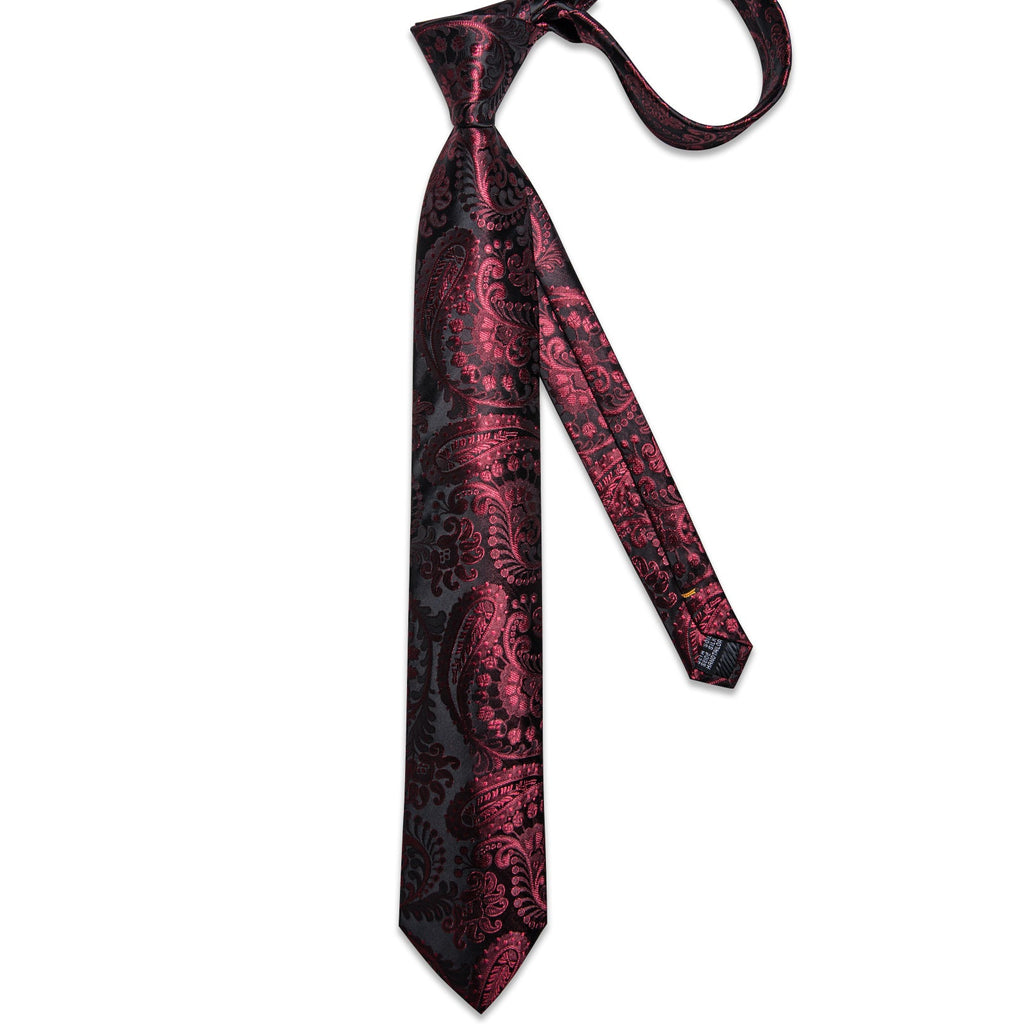 GentCrest Red Paisley Tie Hanky Cufflinks Set - Image 3