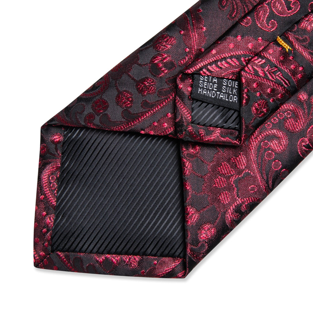 GentCrest Black Paisley Tie with Rings - Image 8
