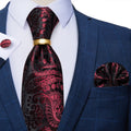 GentCrest Black Paisley Tie with Rings - Image 1