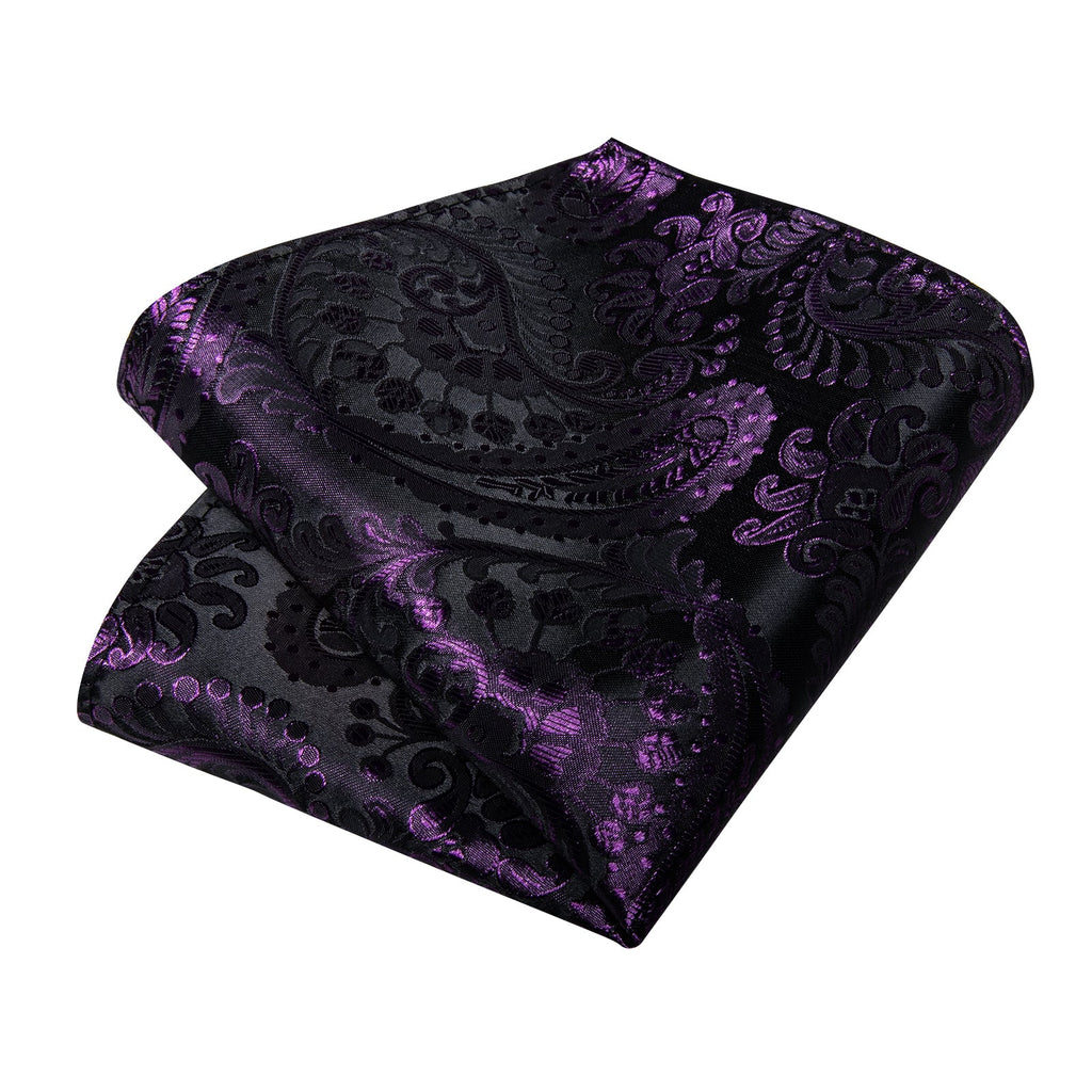 GentCrest Black Paisley Tie with Rings - Image 7