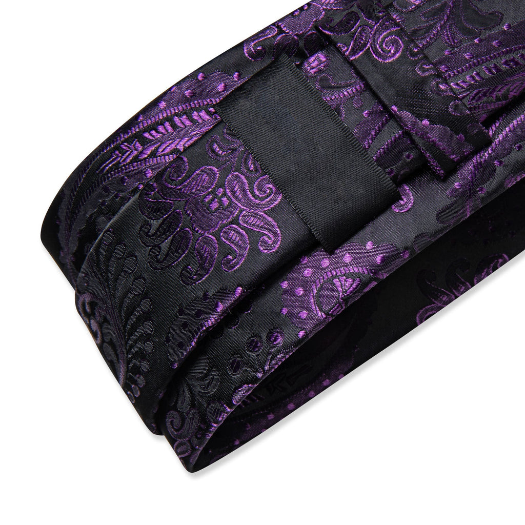 GentCrest Black Paisley Tie with Rings - Image 8