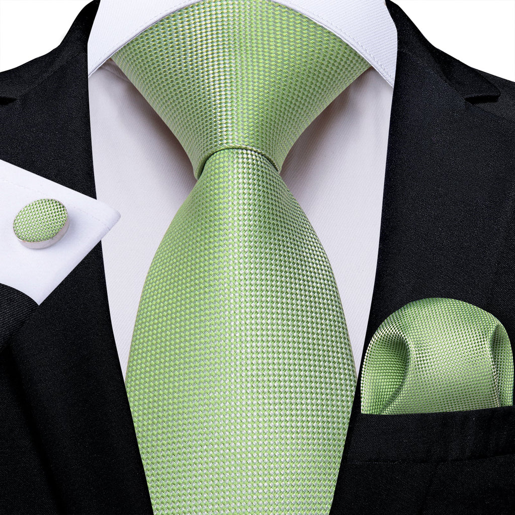 GentCrest Green Plaid Tie Hanky Cufflinks Set - Image 1