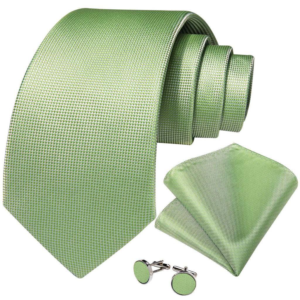 GentCrest Green Plaid Tie Hanky Cufflinks Set - Image 2