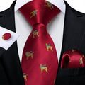 GentCrest Red Classic Tie Hanky Cufflinks Set - Image 1